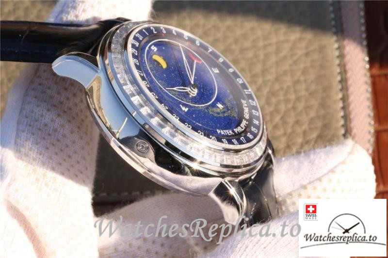 Swiss Patek Philippe Grand Complications Sky Moon Celestial Replica 6102P-001 Black Strap 43MM - WatchesReplica.is
