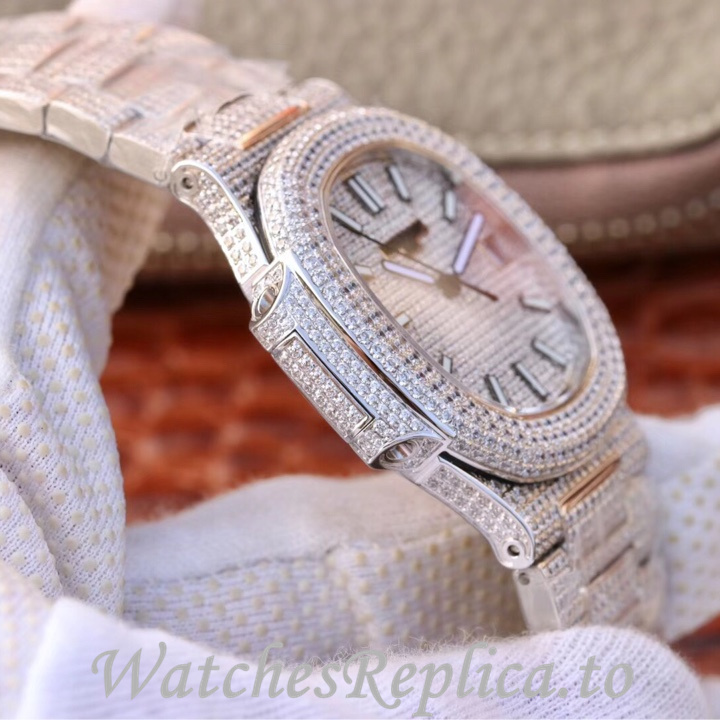 Patek Philippe Replica Nautilus 5719 White Gold strap 40MM - WatchesReplica.is