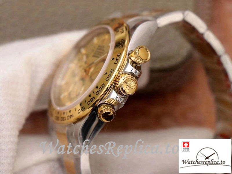 Swiss Rolex Daytona Cosmograph Replica M116503-0003 Silver And Gold Strap 40MM - WatchesReplica.is