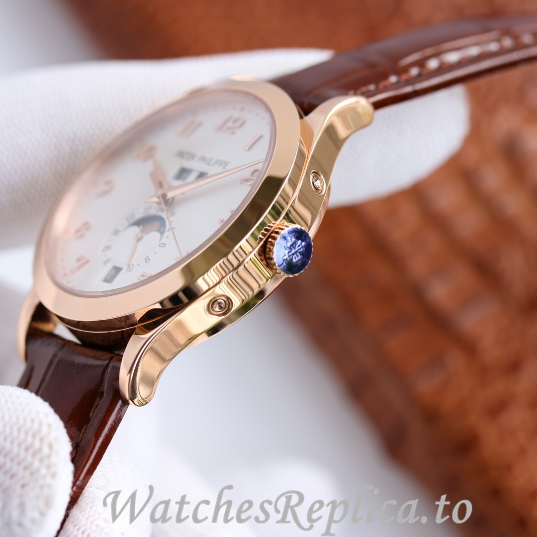 Patek Philippe Replica Complications 5205R Leather strap 38.5MM - WatchesReplica.is