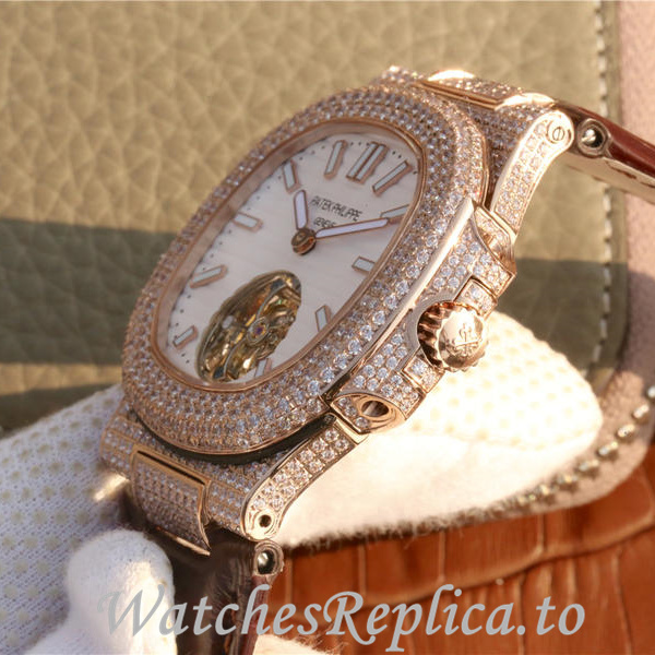 Patek Philippe Replica Nautilus Leather strap 40MM - WatchesReplica.is