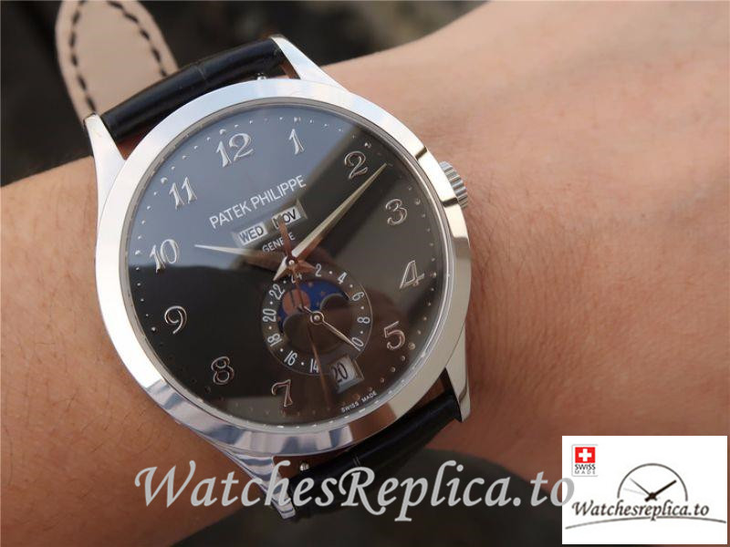 Swiss Patek Philippe Complications Annual Calendar Replica 5396G-014 Black Strap 38MM - WatchesReplica.is