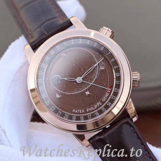 Patek Philippe Replica Complications 6102 Leather strap 44MM - WatchesReplica.is