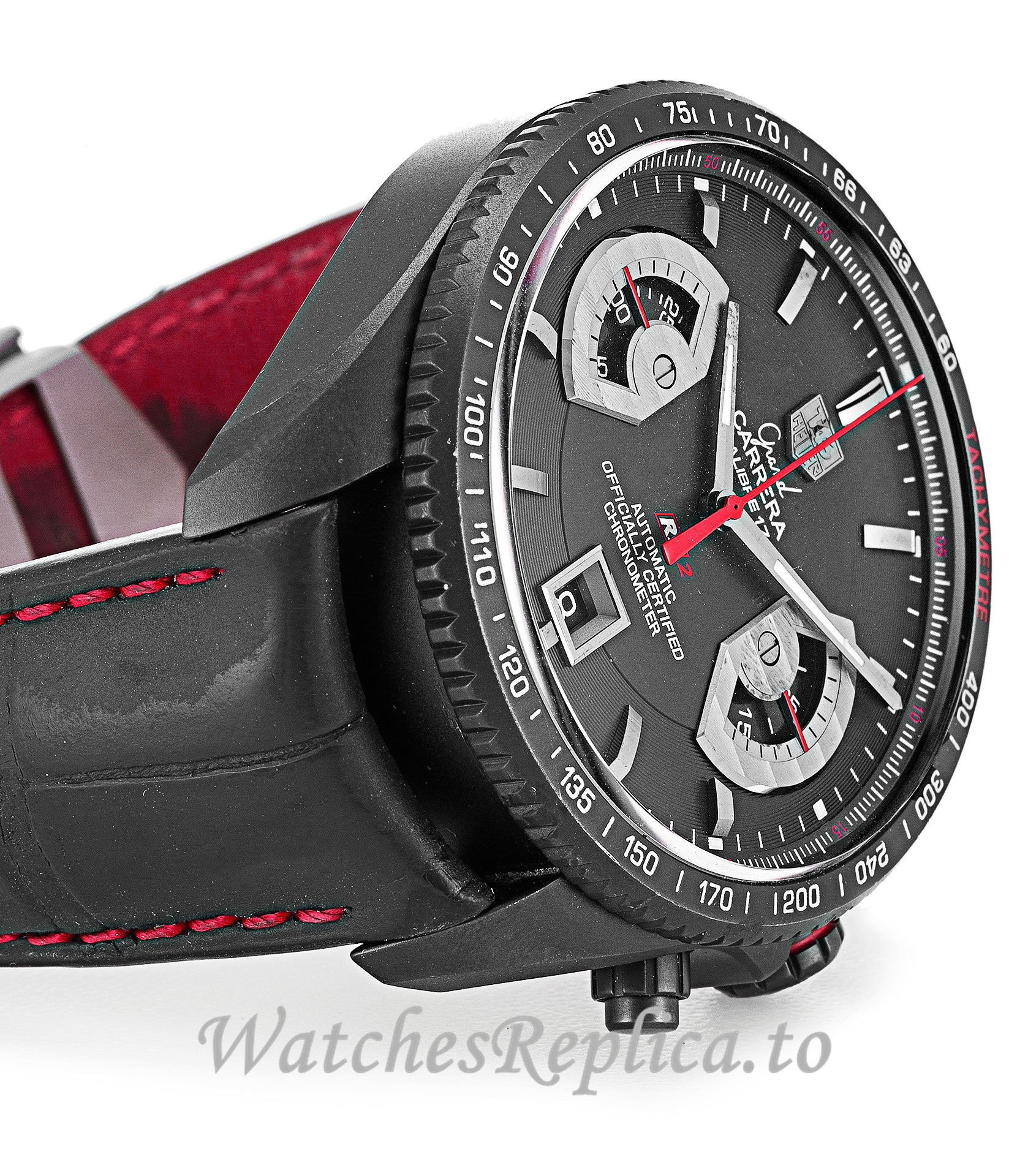 Tag Heuer Grand Carrera Black Dial CAV518B.FC6237 43 MM - WatchesReplica.is