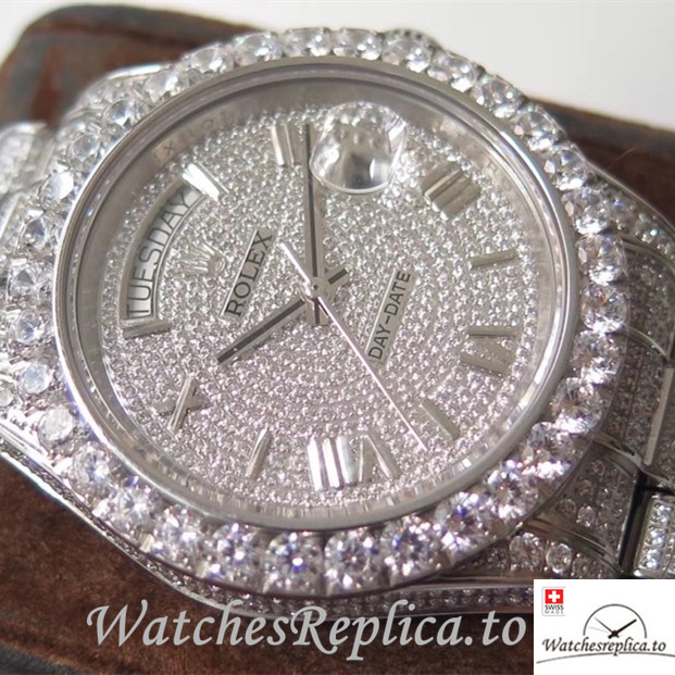 Swiss Rolex Day Date Replica Stainless steel strap 40MM - WatchesReplica.is