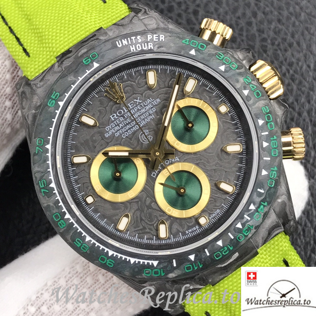 Swiss Rolex Daytona Replica Canvas strap 40MM Grey Dial - WatchesReplica.is