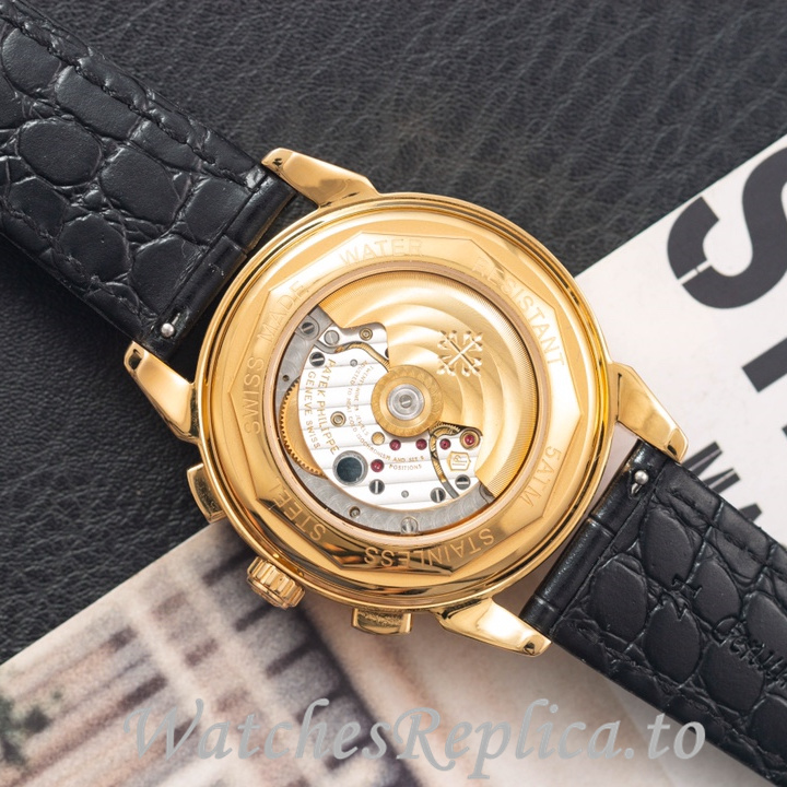 Patek Philippe Replica Complications Leather strap 41MM - WatchesReplica.is