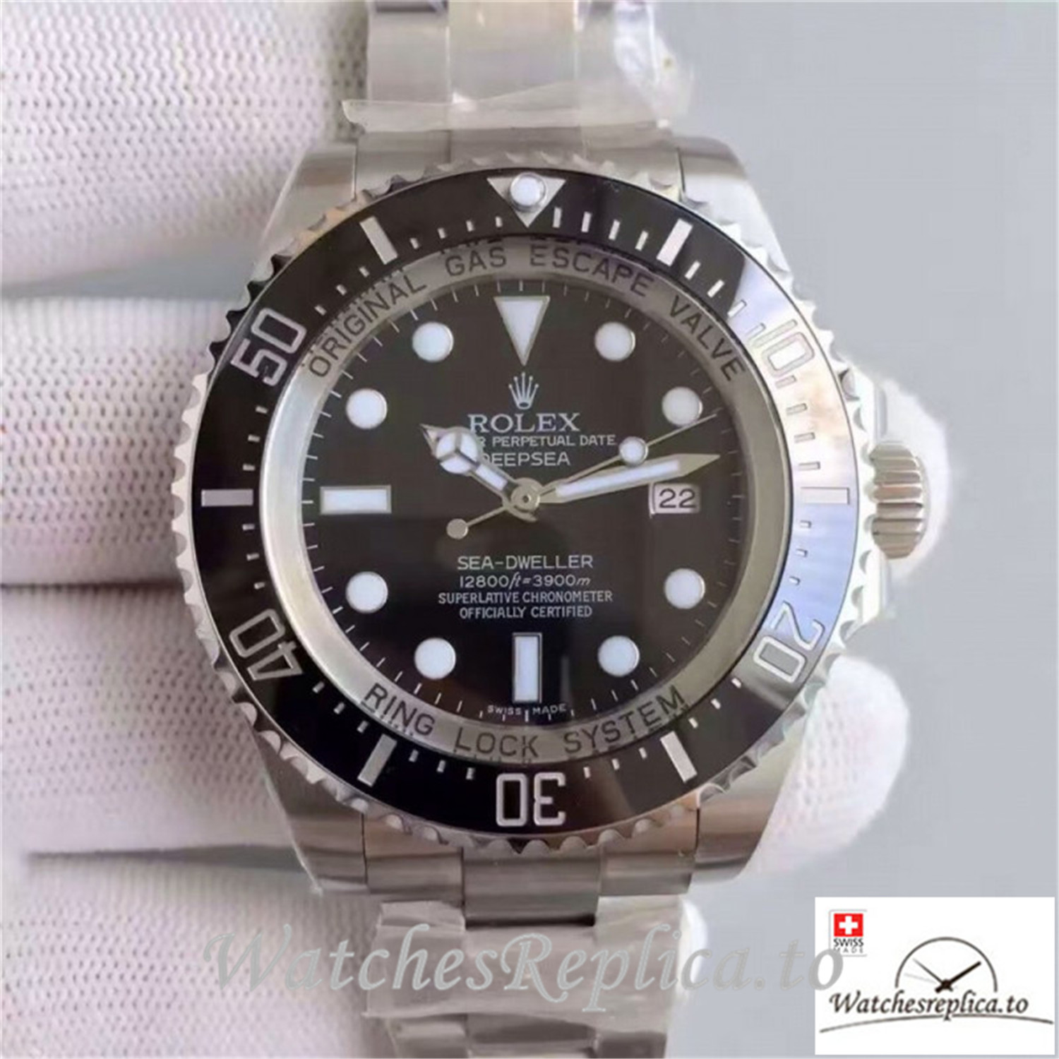 Swiss Rolex Sea Dweller Replica 116660 005 Black Ceramic Bezel 44MM - WatchesReplica.is