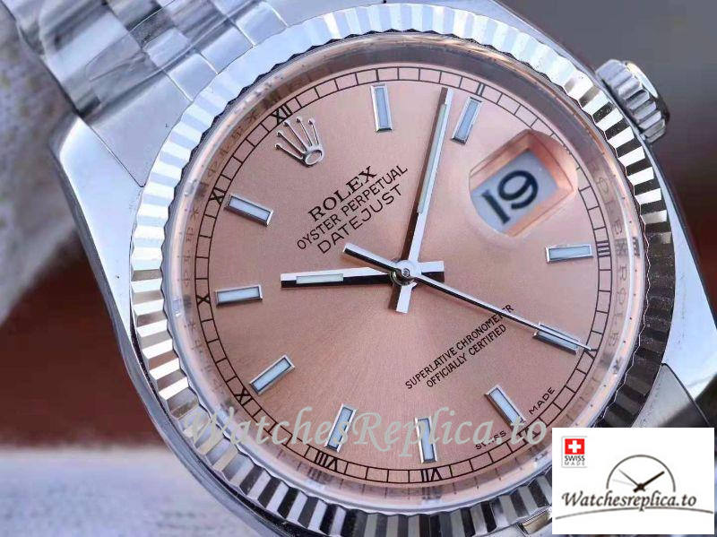 Swiss Rolex Datejust Replica 116234-0090 Rose Gold Dial 36MM - WatchesReplica.is