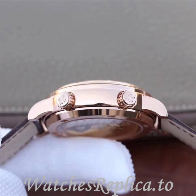 Patek Philippe Replica Complications 6102 Leather strap 44MM - WatchesReplica.is