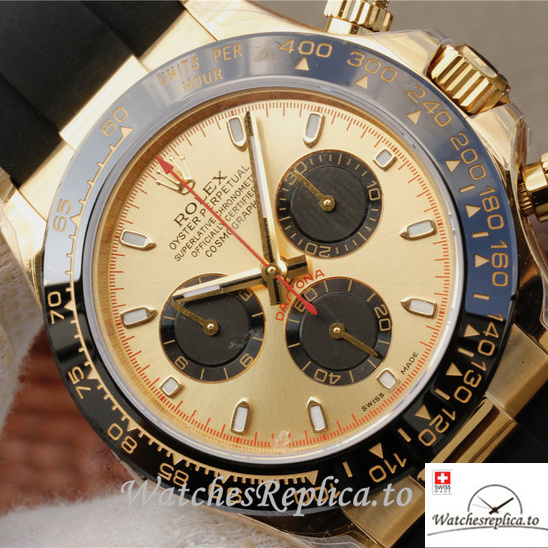 Swiss Rolex Daytona Replica 116518 Rubber strap 40MM - WatchesReplica.is