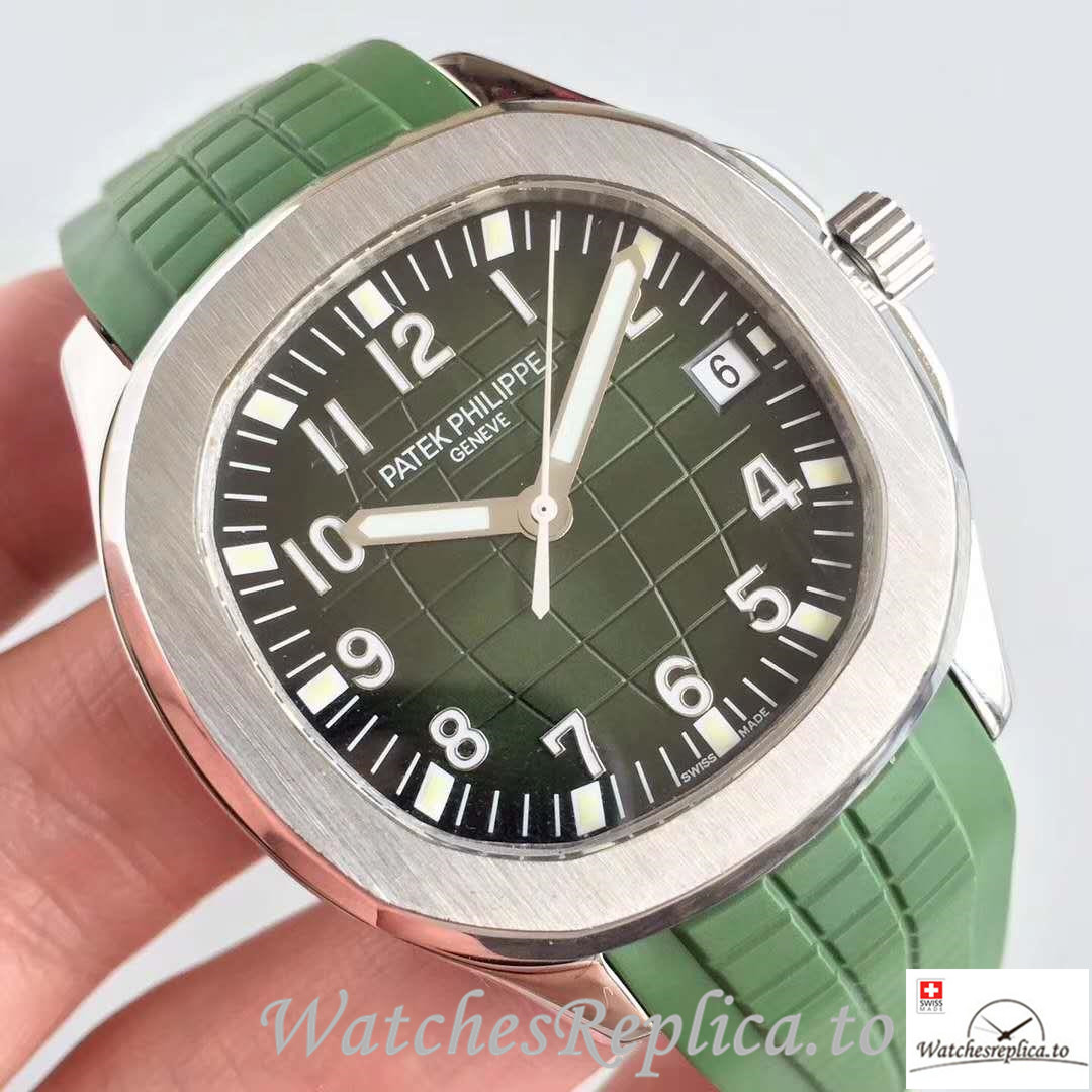 Swiss Patek Philippe Aquanaut Jumbo Replica 5167A Green Strap 40.5MM - WatchesReplica.is