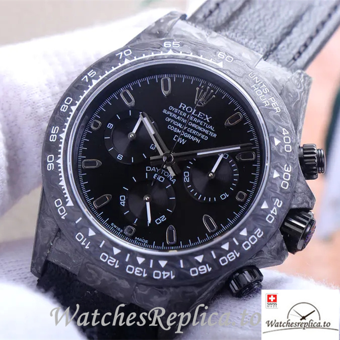 Swiss Rolex Daytona Replica Leather strap 40MM - WatchesReplica.is