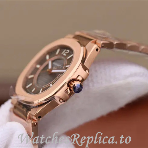 Patek Philippe Replica Nautilus 7011 Rose Gold strap 32MM - WatchesReplica.is