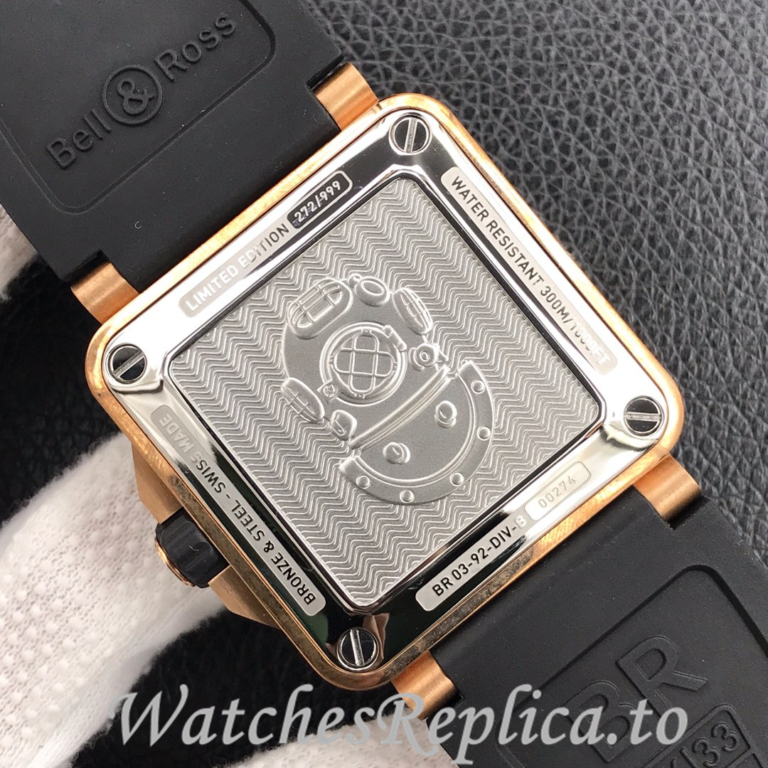 Bell Ross Replica BR 03 BR03-92 Rubber strap 42MM - WatchesReplica.is