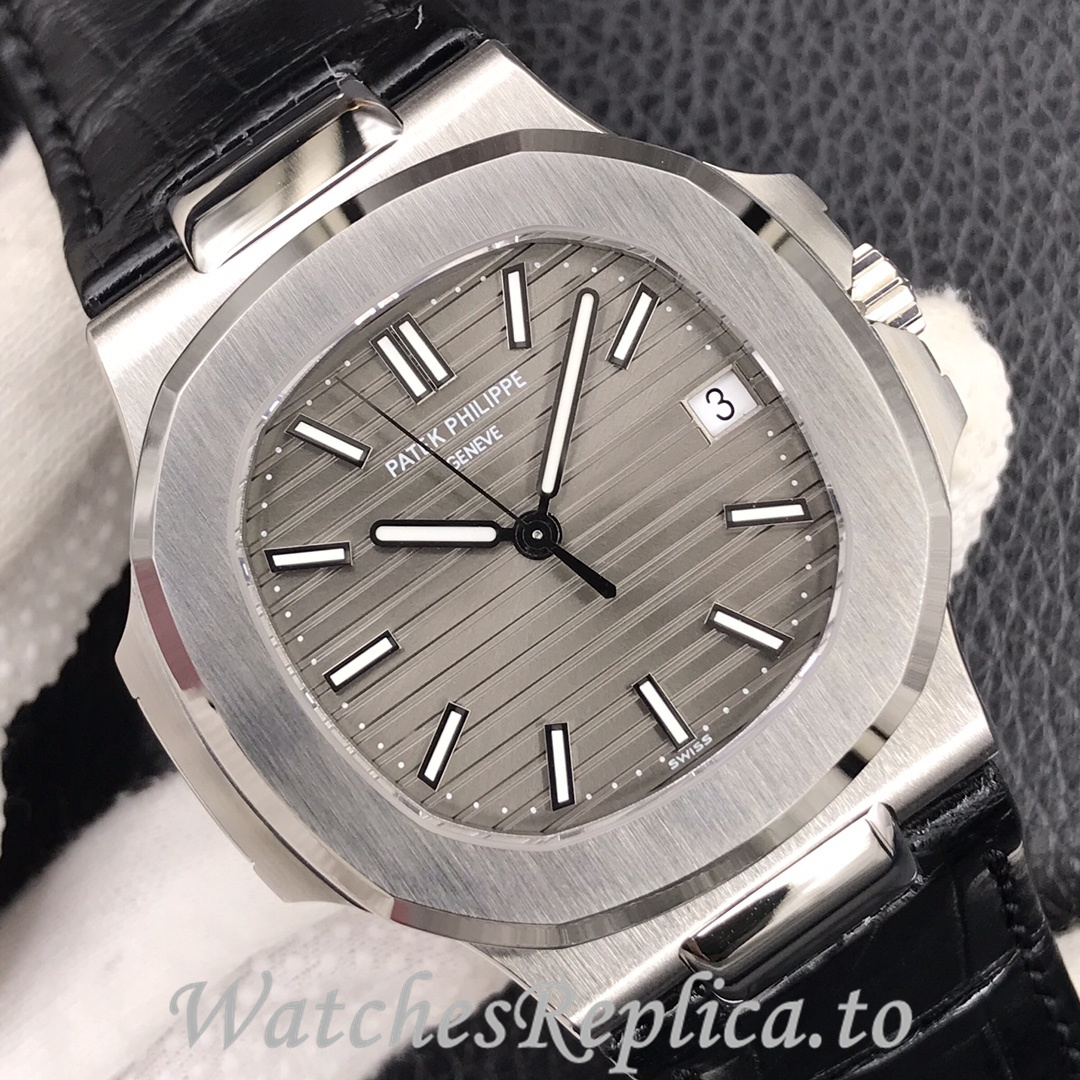 Patek Philippe Replica Nautilus 5711 Leather strap 40MM - WatchesReplica.is