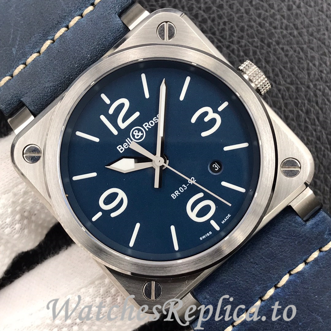 Bell Ross Replica BR 03 BR03-92 Leather strap 42MM - WatchesReplica.is