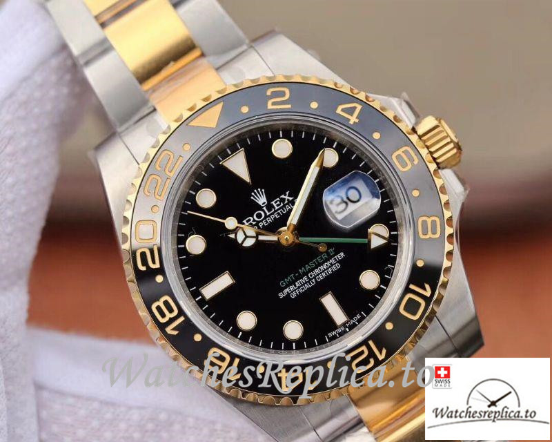 Swiss Rolex GMT-Master II Replica 116713LN 001 Black Dial 40MM - WatchesReplica.is