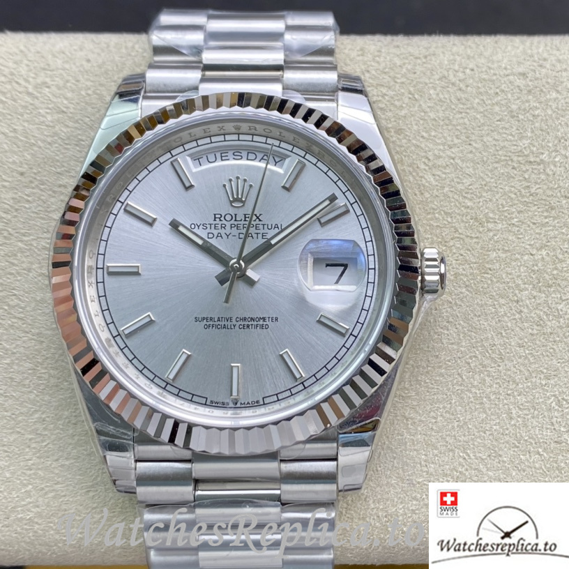Swiss Rolex Day Date Replica 228239 Stainless steel strap 40MM - WatchesReplica.is