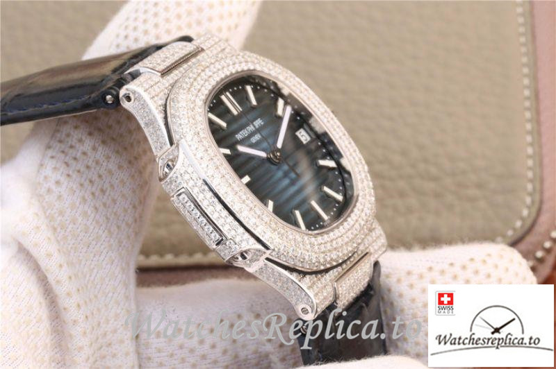 Swiss Patek Philippe Nautilus Jumbo Replica 5719/1G-001 003 Black Strap 40MM - WatchesReplica.is