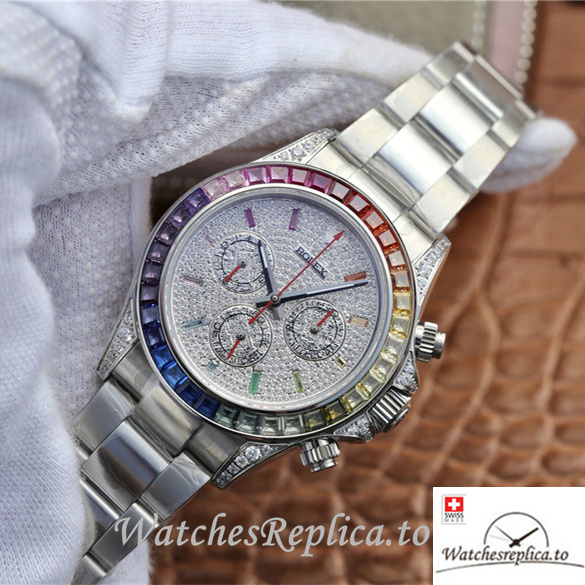 Swiss Rolex Daytona Replica 116598RBOW Stainless steel strap 40MM - WatchesReplica.is