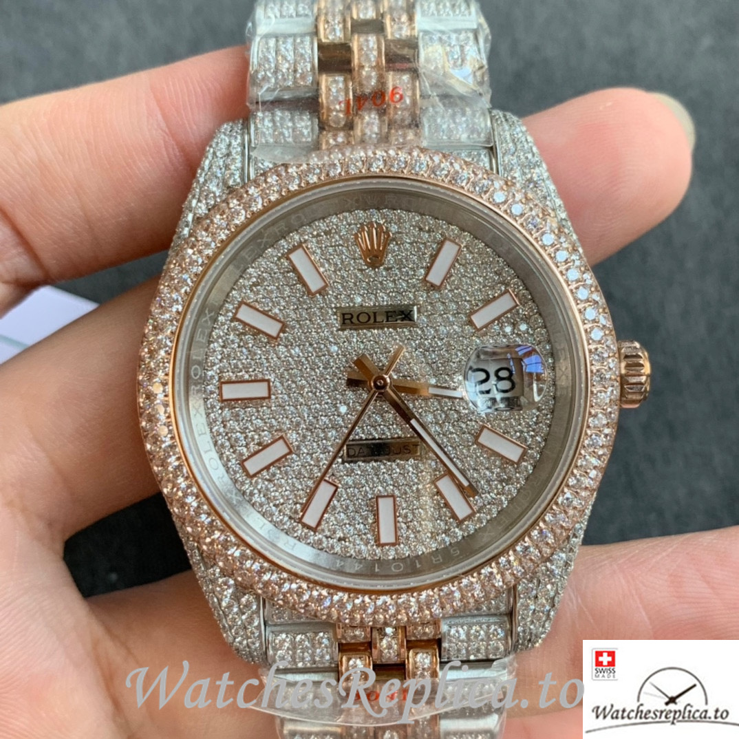 Swiss Rolex Datejust Replica Stainless steel strap 41MM - WatchesReplica.is