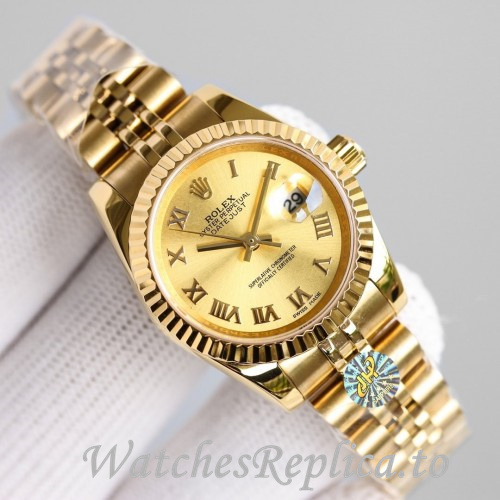 Swiss Rolex Datejust Replica 279383 Yellow Gold strap 28MM - WatchesReplica.is