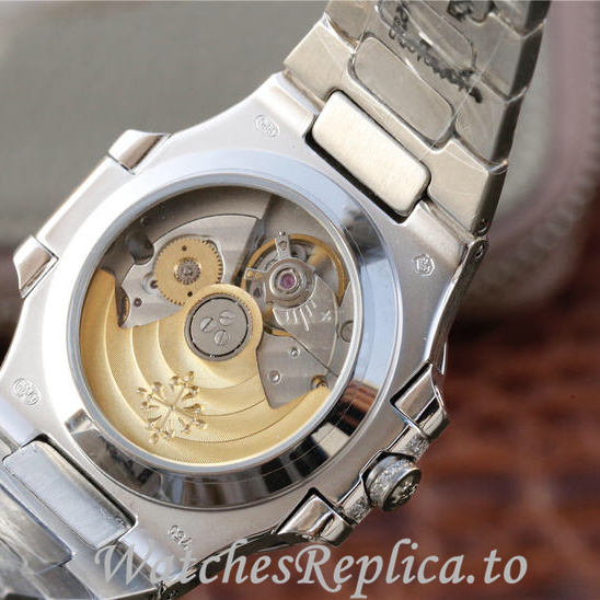 Patek Philippe Replica Nautilus 7021 White Gold strap 37MM - WatchesReplica.is