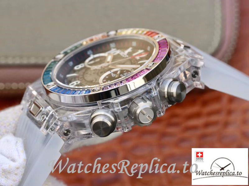 Swiss Hublot Big Bang Unico Replica 411.JX.4802.RT White Transparent Strap 45MM - WatchesReplica.is