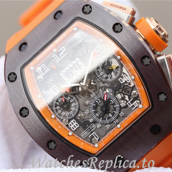 Richard Mille Replica RM011 Rubber strap 50MM - WatchesReplica.is