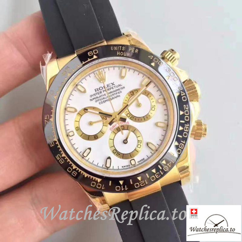 Swiss Rolex Daytona Cosmograph Replica 116518LN Rubber Strap 40MM - WatchesReplica.is