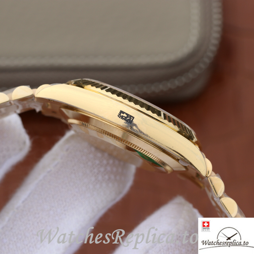 Swiss Rolex Day Date Replica 228238 Yellow Gold strap 40MM - WatchesReplica.is