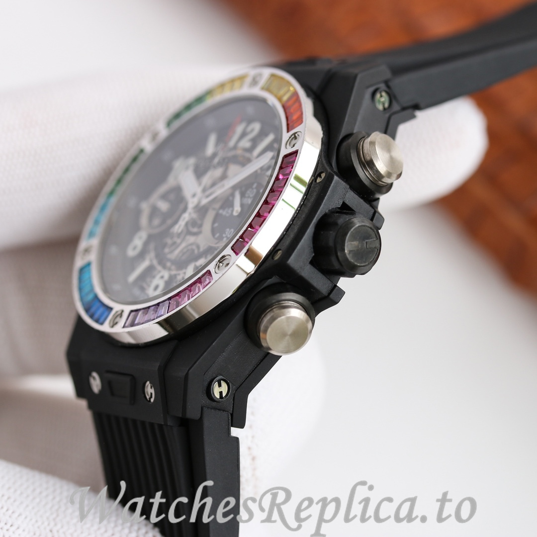 Hublot Replica Big Bang Elemental Material Chronograph v2 Rubber strap 45MM - WatchesReplica.is