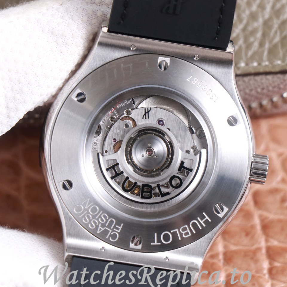 Hublot Replica Full drill series Leather strap 45MM - WatchesReplica.is