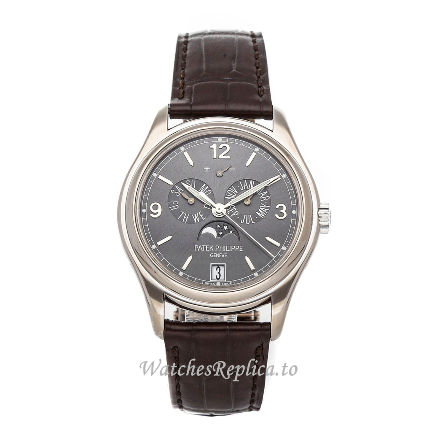 Patek Philippe Annual Calendar Replica Watch 5146G-010 39MM - WatchesReplica.is