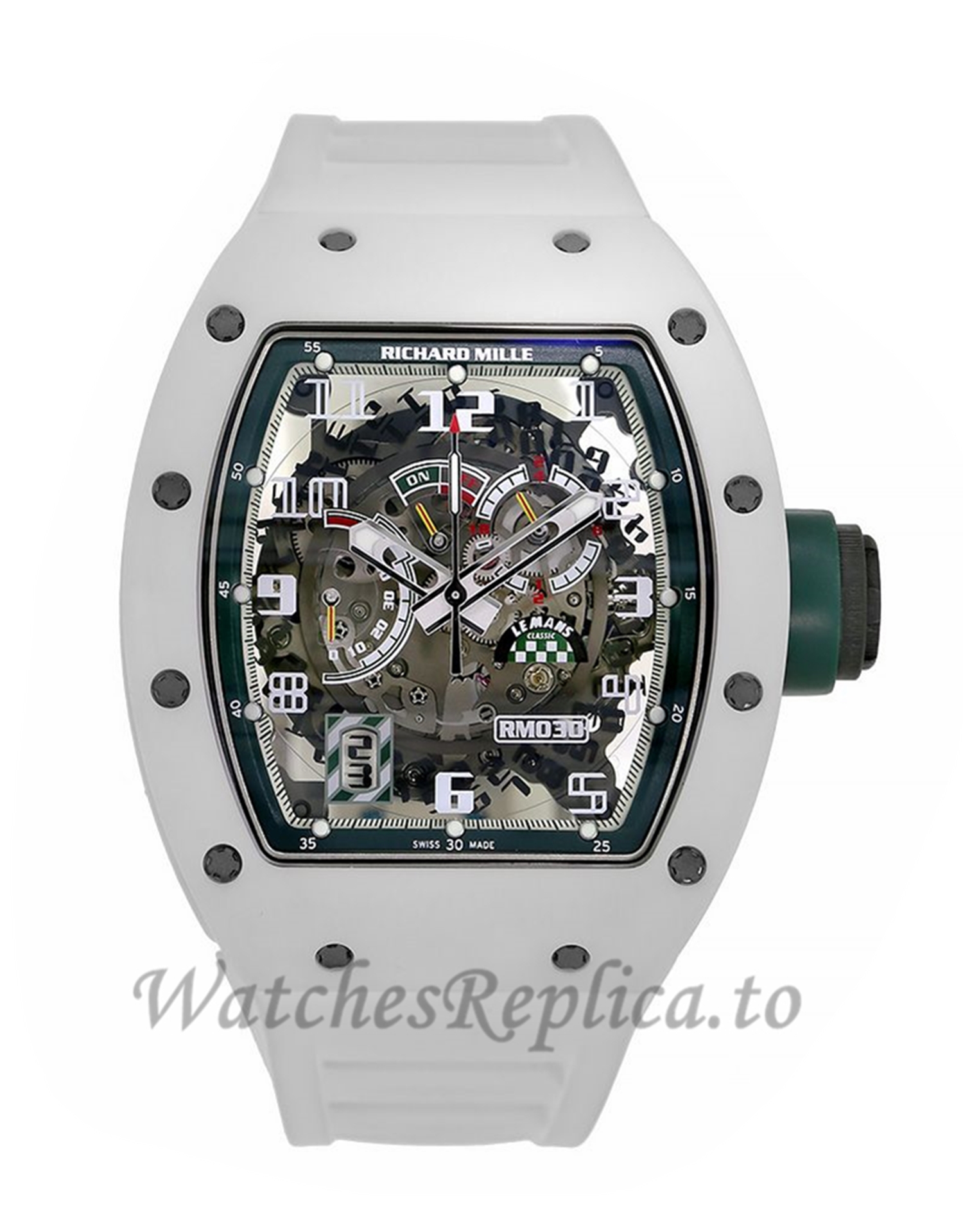 Richard Mille Replica RM030 Le Mans White ATZ Ceramic 50MM Watch RM0303 384457 - WatchesReplica.is