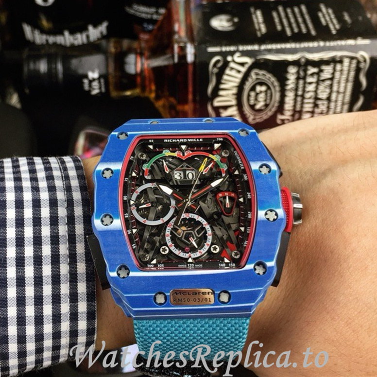 Richard Mille Replica RM011 Canvas strap 50MM - WatchesReplica.is