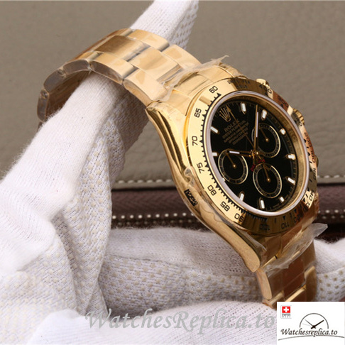Swiss Rolex Daytona 116508 Yellow Gold strap 40MM - WatchesReplica.is
