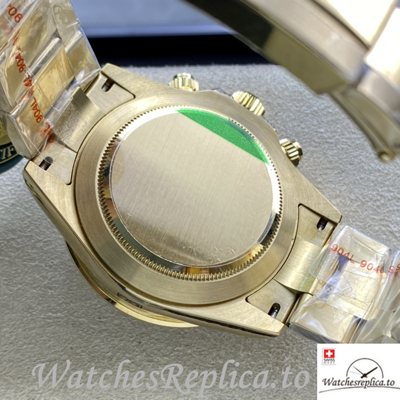 Swiss Rolex Daytona 116598RBOW Replica Yellow Gold strap 40MM - WatchesReplica.is