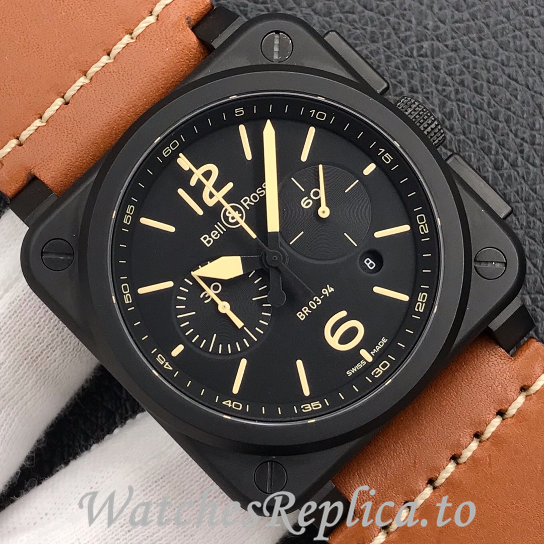 Bell Ross Replica BR 03 BR03-94 Leather strap 42MM - WatchesReplica.is
