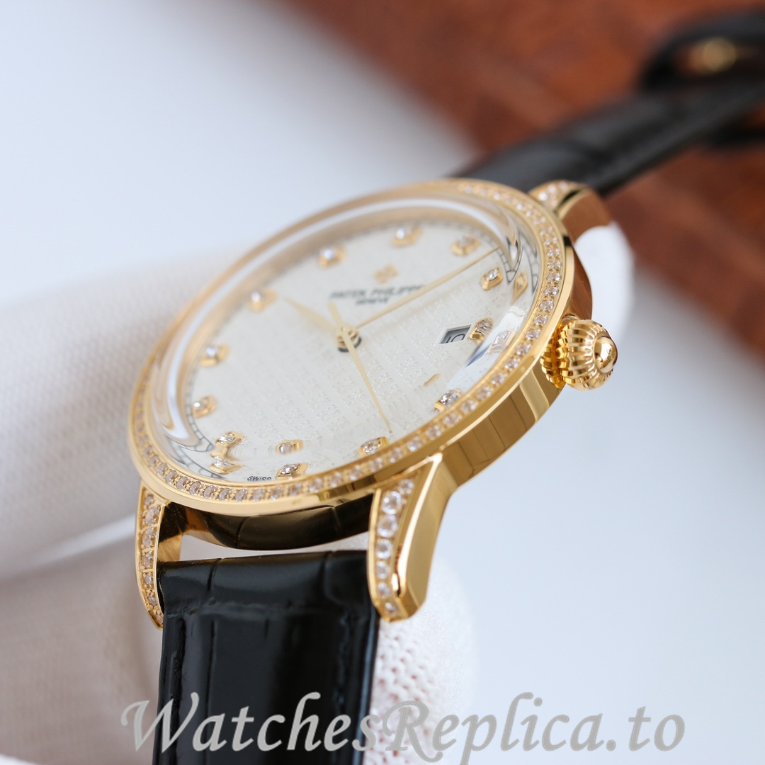 Patek Philippe Replica Complications Leather strap 40MM - WatchesReplica.is