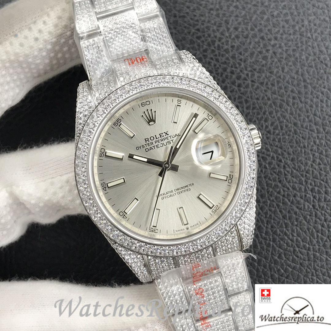 Swiss Rolex Datejust Replica Stainless steel strap 41MM - WatchesReplica.is