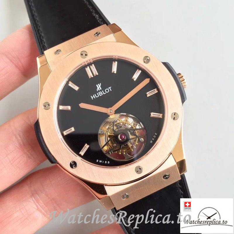 Swiss Hublot Classic Fusion Tourbillon Replica 505.OX.1180.LR Black Strap 45MM - WatchesReplica.is