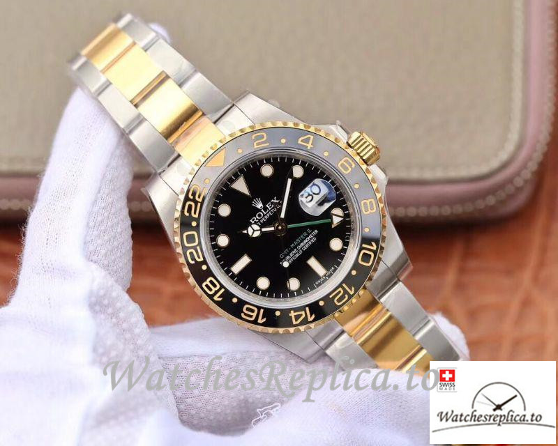 Swiss Rolex GMT-Master II Replica 116713LN 001 Black Dial 40MM - WatchesReplica.is