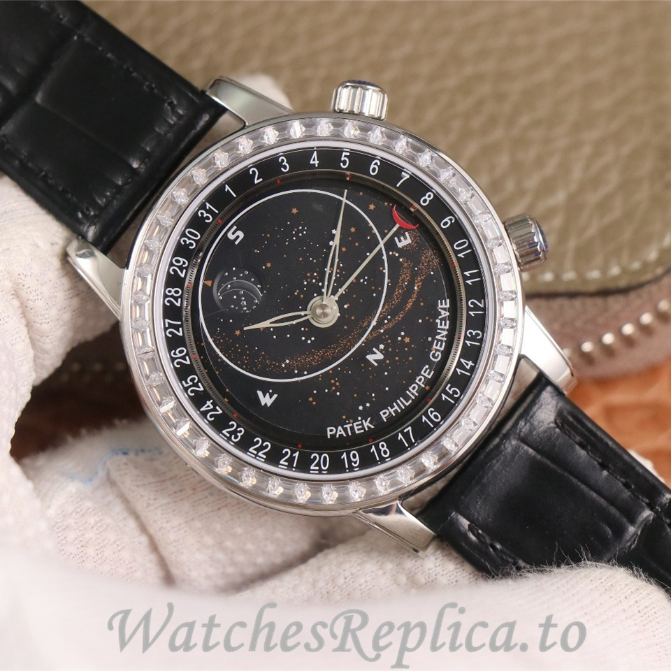 Patek Philippe Replica Complications 6104 Leather strap 44MM - WatchesReplica.is