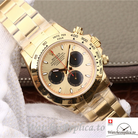 Swiss Rolex Daytona 116508 Yellow Gold strap 40MM - WatchesReplica.is