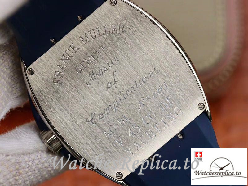 Swiss Franck Muller Vanguard Replica V45 002 Blue Strap 45MM - WatchesReplica.is
