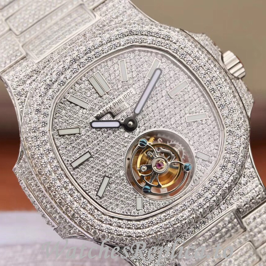 Patek Philippe Replica Nautilus White Gold strap 40MM - WatchesReplica.is