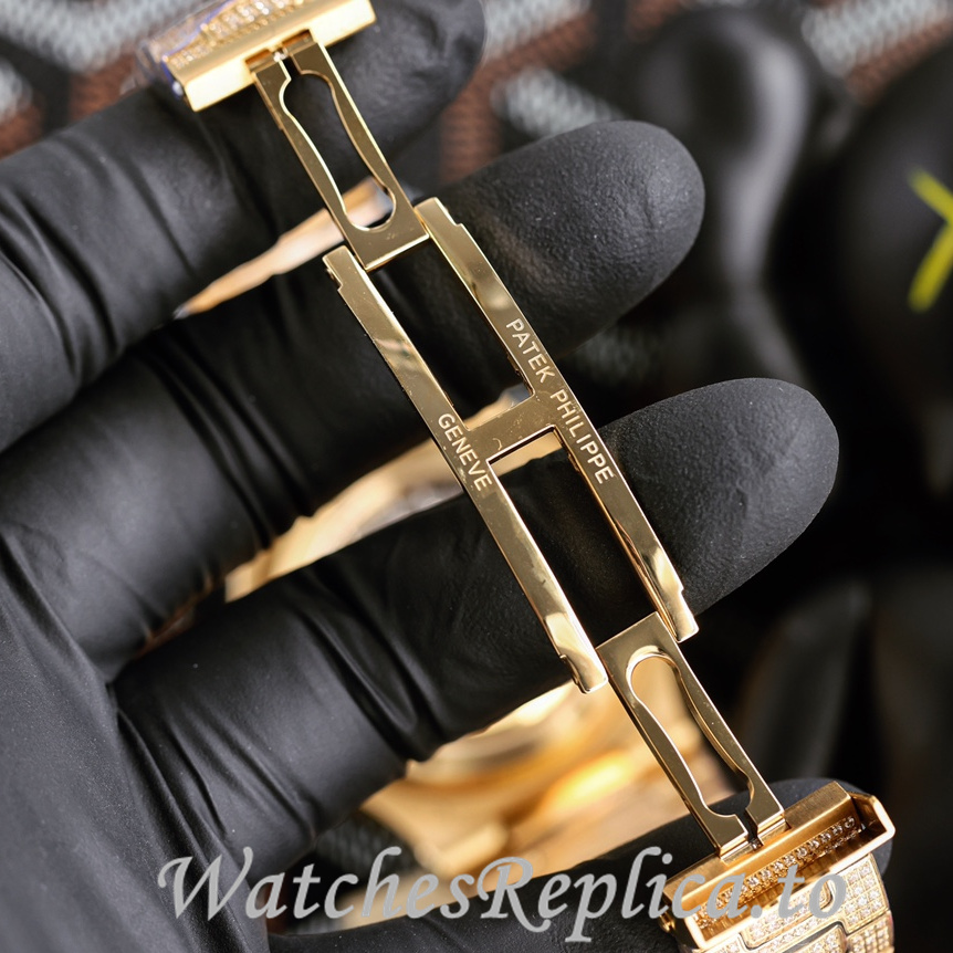 Patek Philippe Replica Nautilus 5711 Diamonds paved strap 40MM - WatchesReplica.is