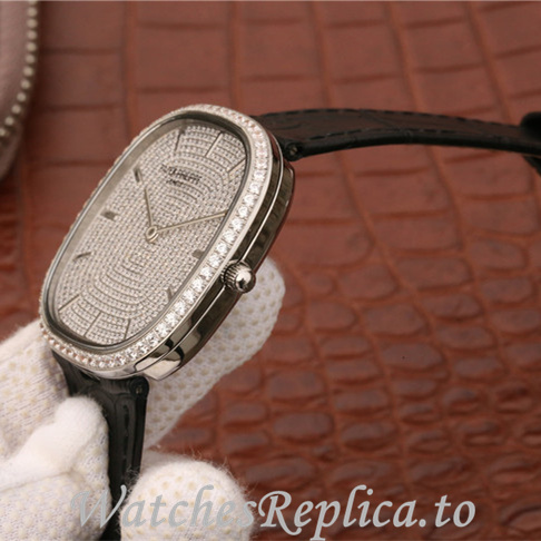 Patek Philippe Replica Golden Ellipse Leather strap 39.5MM - WatchesReplica.is